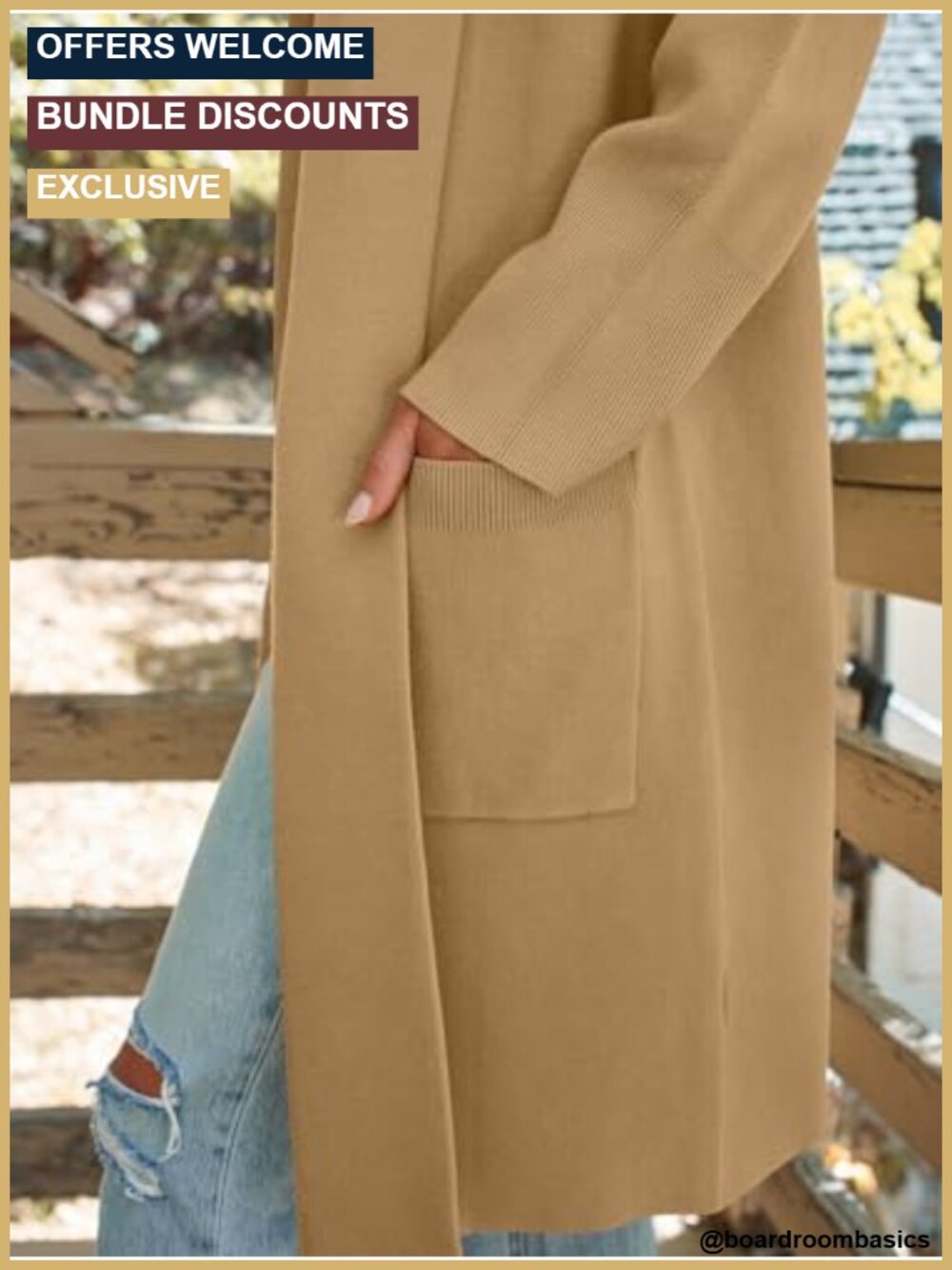 Womens Long Cardigan Sweater Oversized Trench Coat Open Front Shawl Collar - Picture 5 of 5